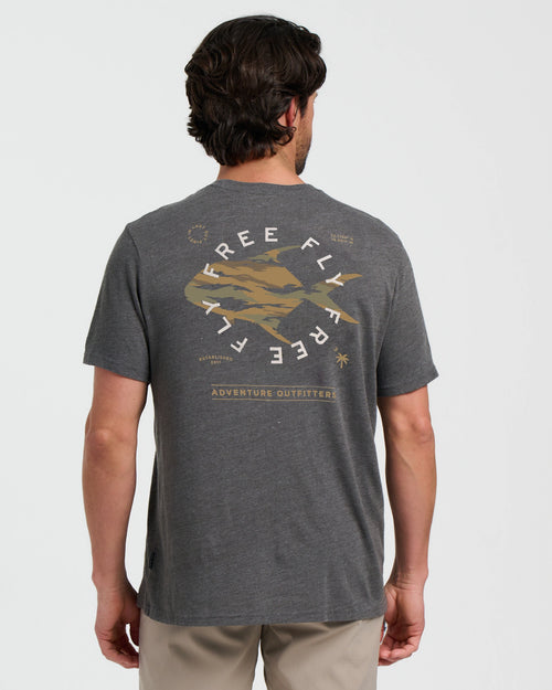 Camo Permit Pocket Tee - Heather Black Sand