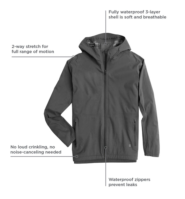 Men's Cloudshield Rain Jacket - Black Sand – Free Fly Apparel