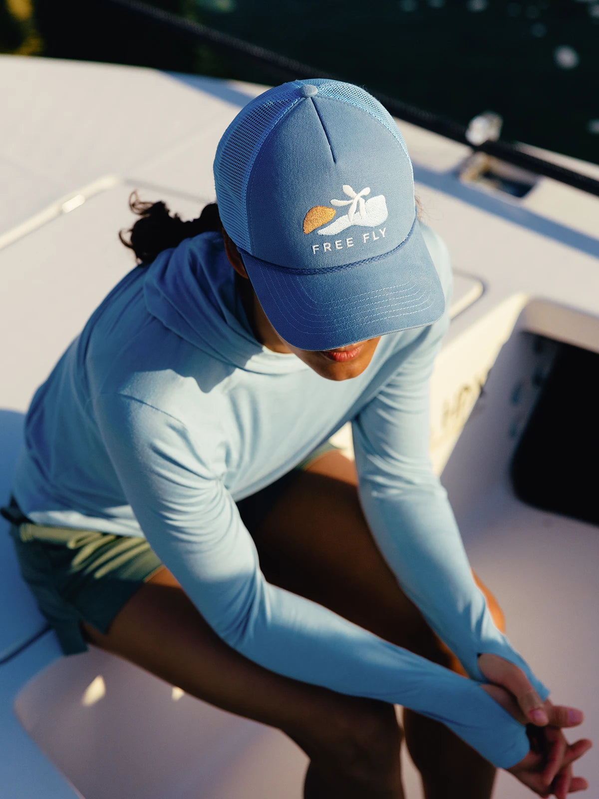 Women's Coral Trucker Hat - Blue Fog