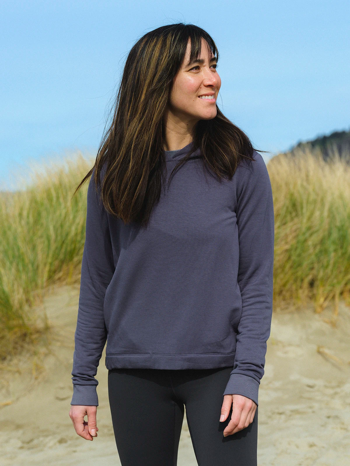 Women's Bamboo Lightweight Fleece Cropped Hoodie - Canyon