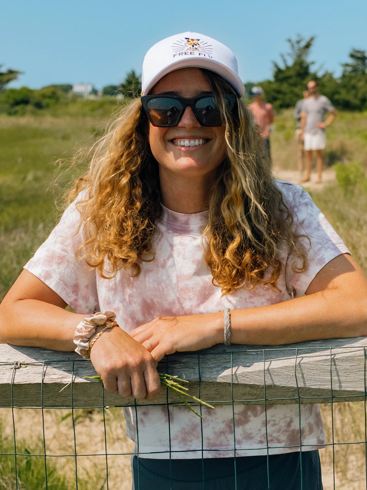 Women's Embroidered Logo Tee - Fig Tie Dye