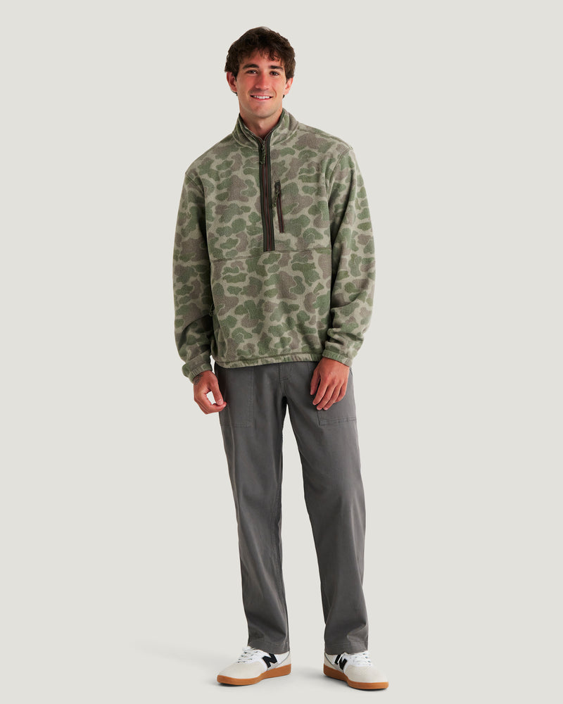 Men's Ashridge Fleece Half Zip - Vintage Camo Oil Green