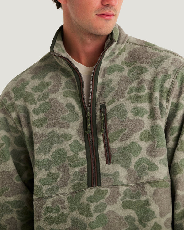 Men's Ashridge Fleece Half Zip - Vintage Camo Oil Green