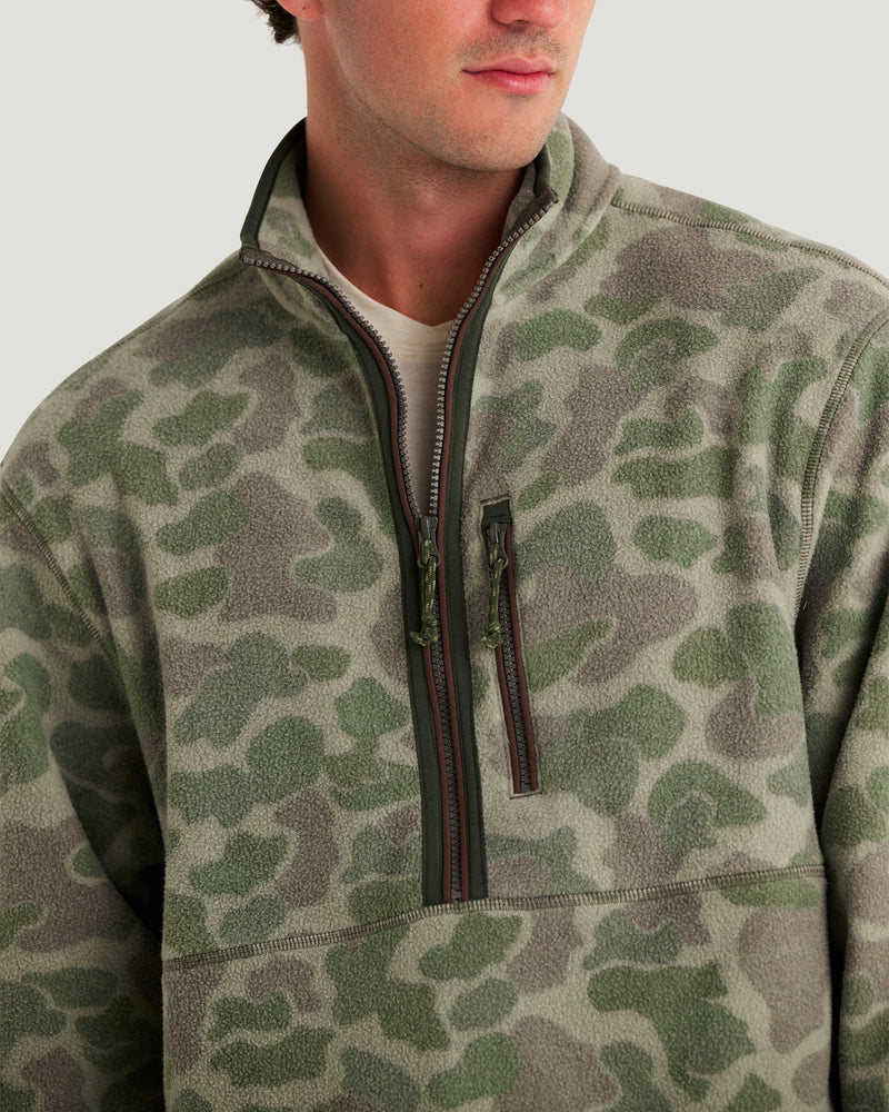 Men's Ashridge Fleece Half Zip - Vintage Camo Oil Green