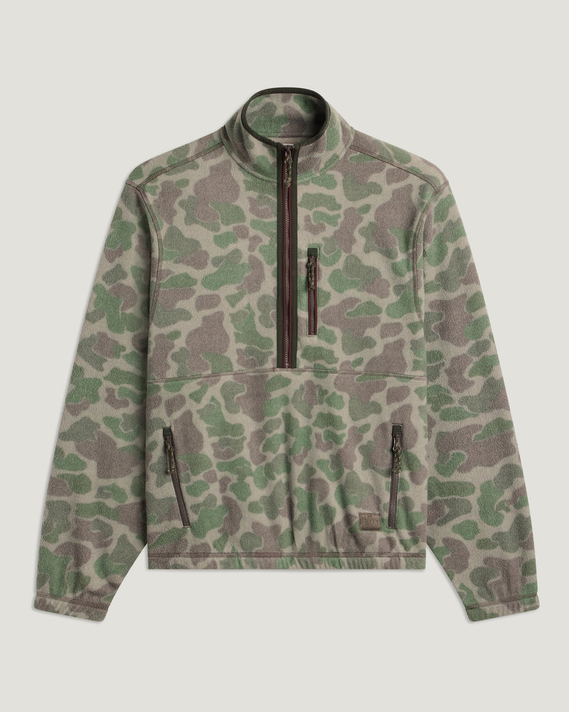 Men's Ashridge Fleece Half Zip - Vintage Camo Oil Green