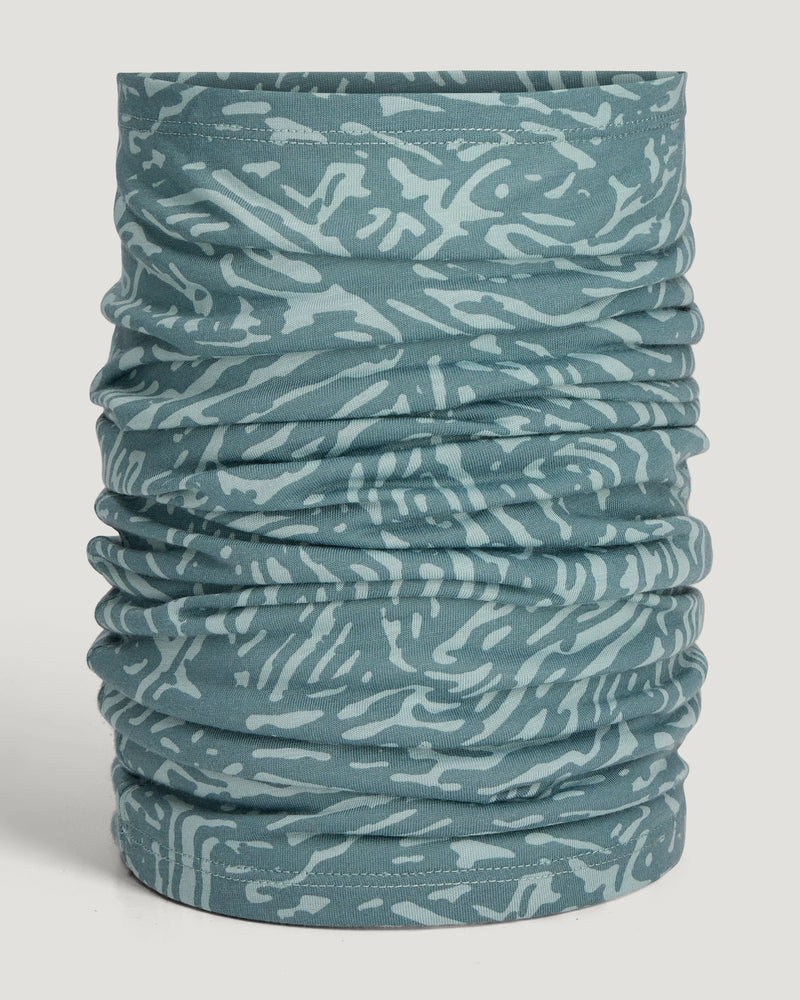 Bamboo Lightweight Sun Mask - Tidal Flow Print Stormy Sea