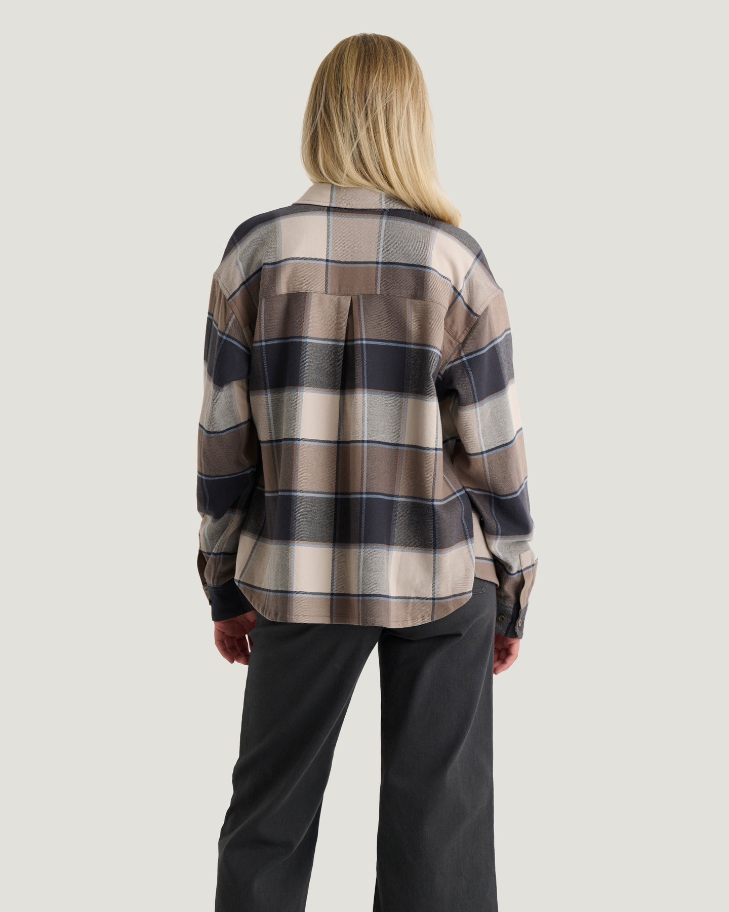 Women's Seawool Oversized Flannel - Plaid Anthracite
