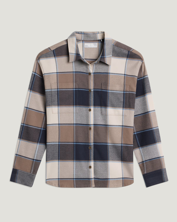 Women's Seawool Oversized Flannel - Plaid Anthracite