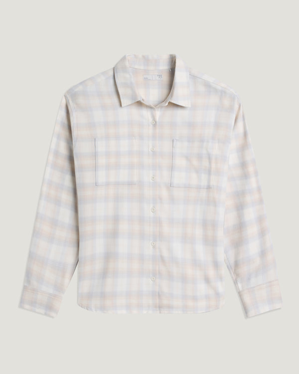 Women's Seawool Oversized Flannel - Plaid Sea Salt