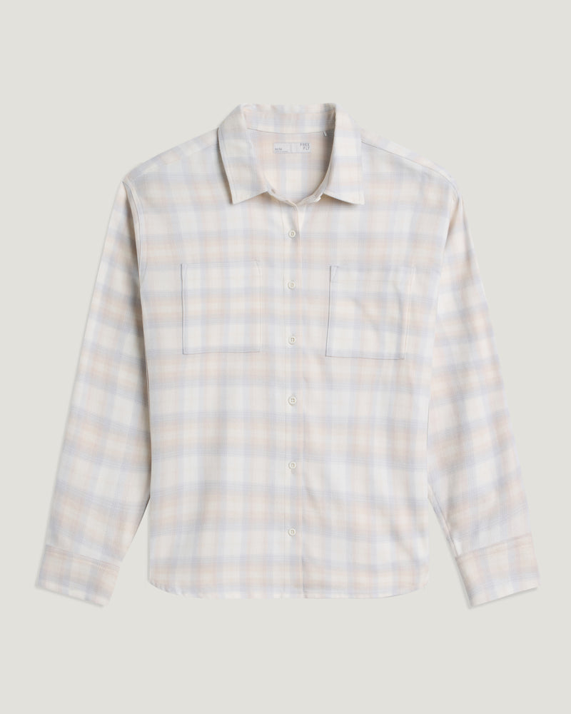 Women's Seawool Oversized Flannel - Plaid Sea Salt