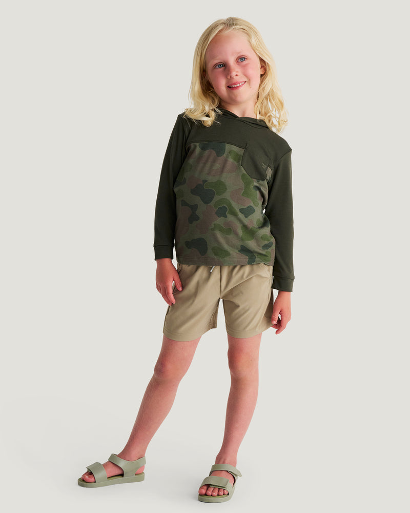 Toddler Colorblock Bamboo Shade Hoodie - Dark Forest / Vintage Camo Oil Green