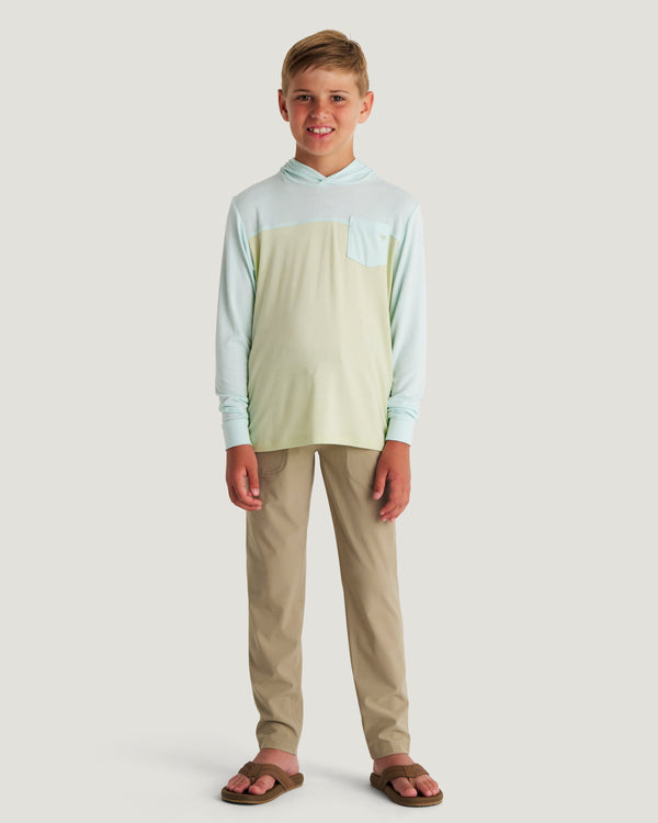 Youth Colorblock Bamboo Shade Hoodie - Tropic Sea / Lime