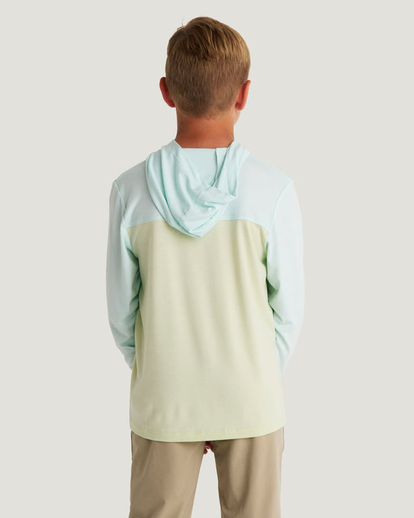 Youth Colorblock Bamboo Shade Hoodie - Tropic Sea / Lime