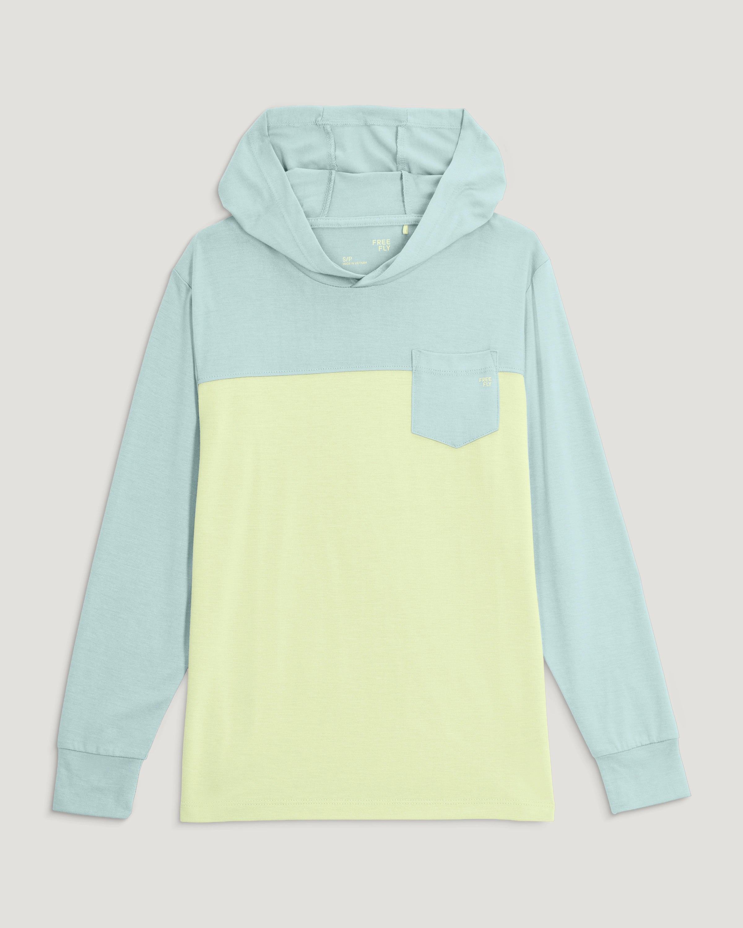 Youth Colorblock Bamboo Shade Hoodie - Tropic Sea / Lime – Free Fly Apparel
