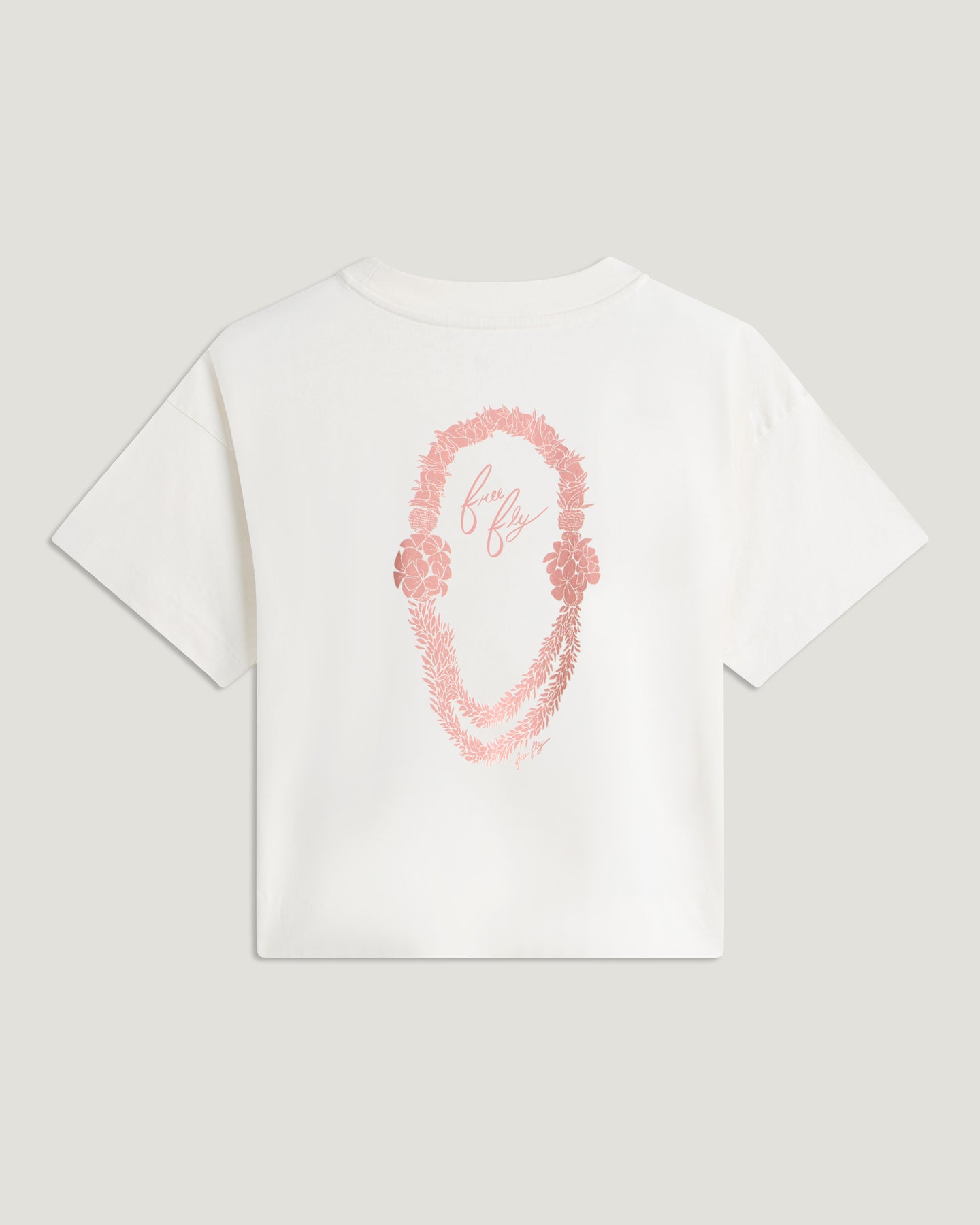 Women's Lucky Lei Oversized Cropped Tee - Bone