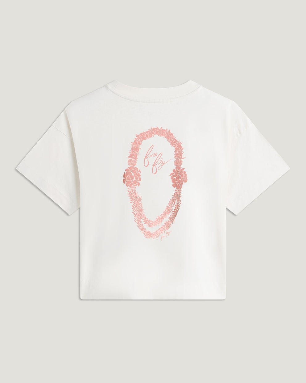Women's Lucky Lei Oversized Cropped Tee - Bone
