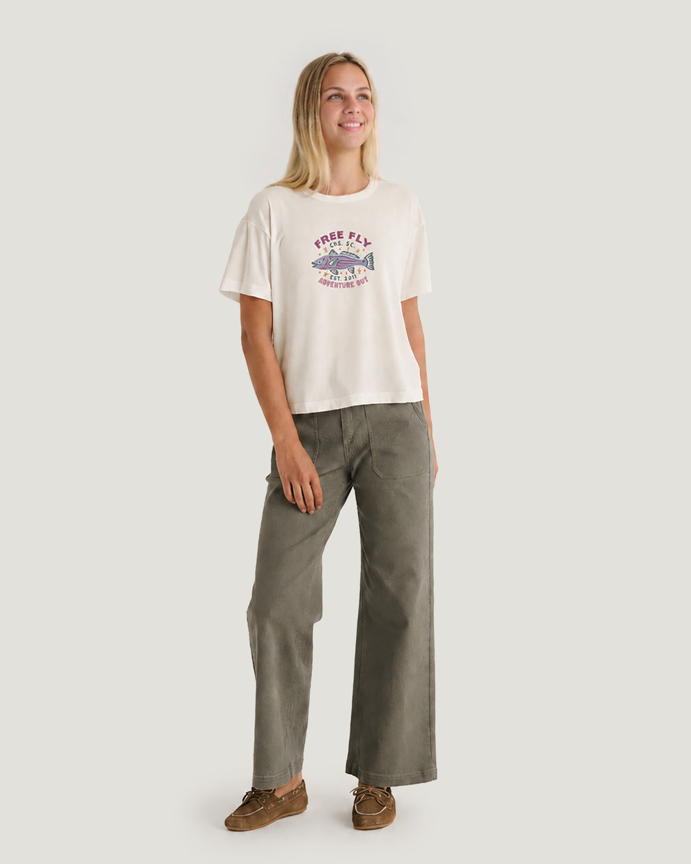 Women's Fish Camp Tee - Bone