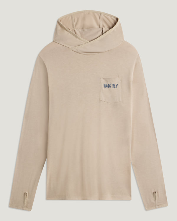 Men's Bamboo Lightweight Graphic Hoodie - Ready To Roll Desert Tan