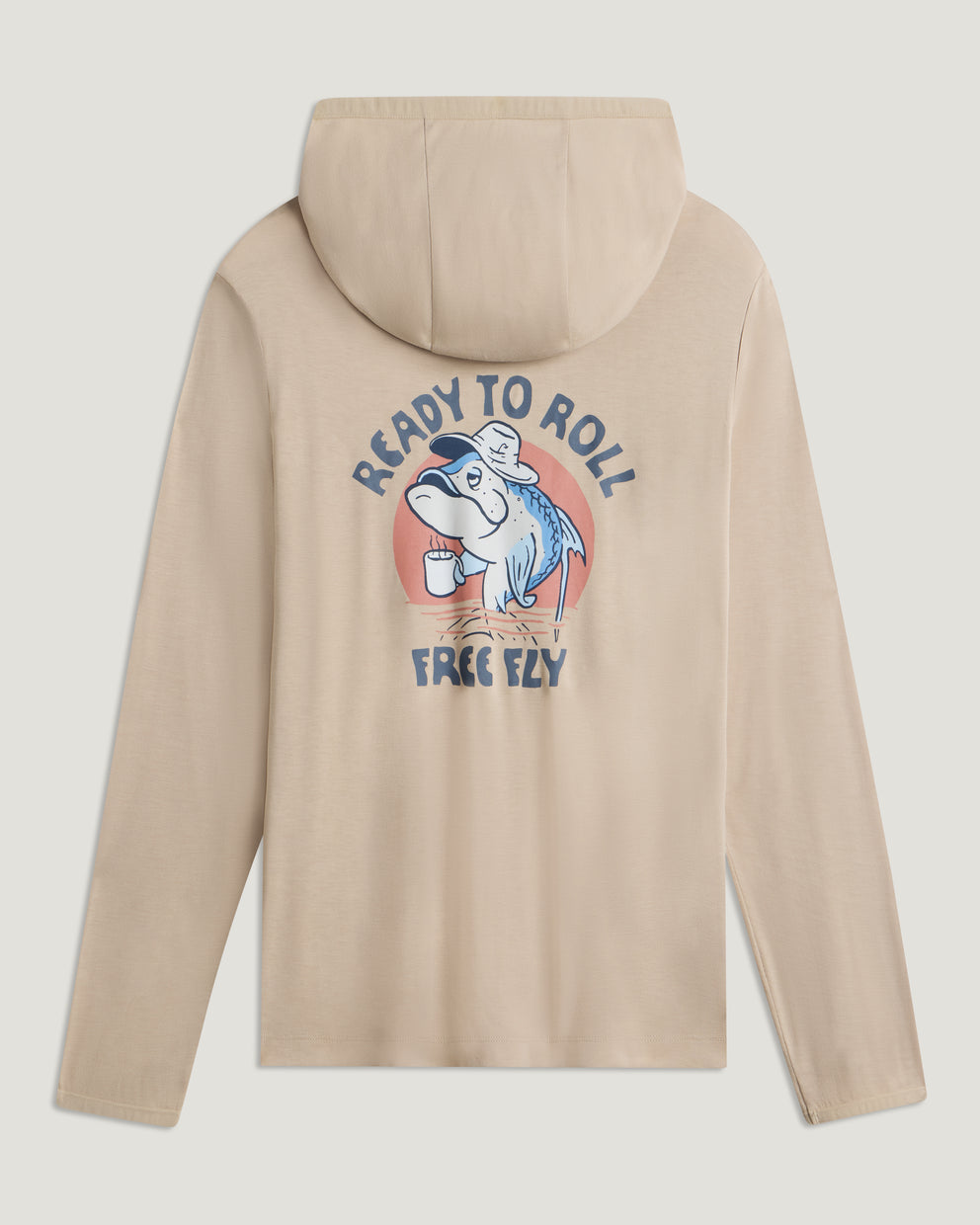 Men's Bamboo Lightweight Graphic Hoodie - Ready To Roll Desert Tan