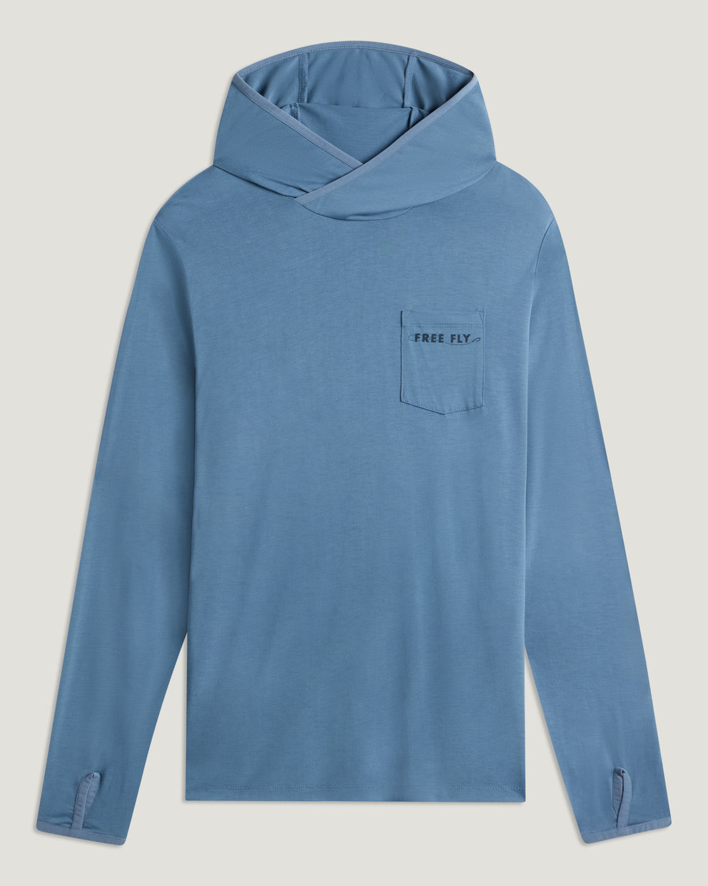 Men's Bamboo Lightweight Graphic Hoodie - Bait & Tackle Pacific Blue