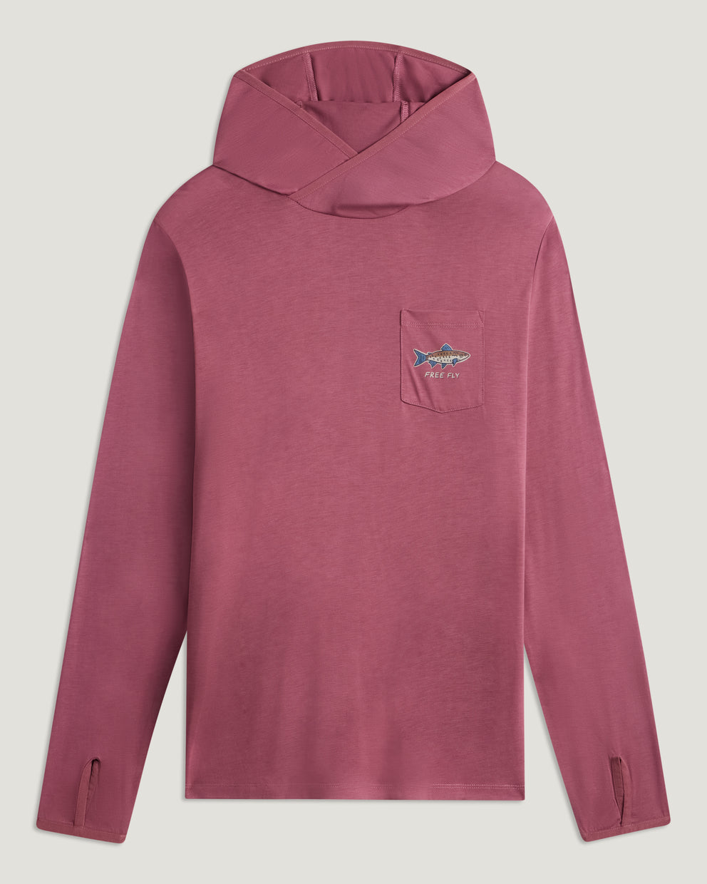 Men's Bamboo Lightweight Graphic Hoodie - Osprey Catch Plum