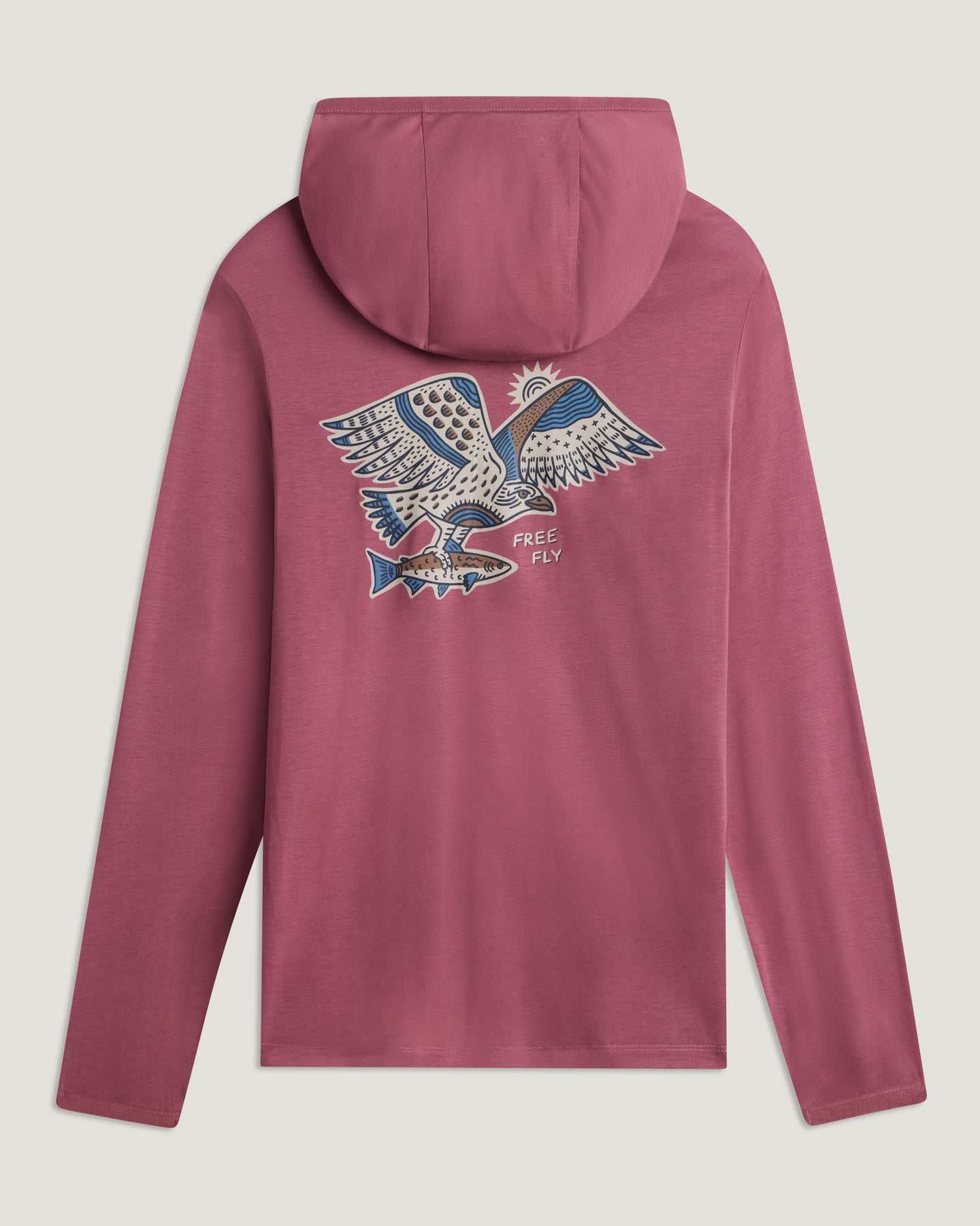 Men's Bamboo Lightweight Graphic Hoodie - Osprey Catch Plum