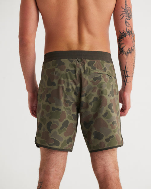 Men's Dawn Patrol Boardshort - Vintage Camo Oil Green
