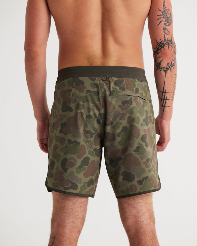 Men's Dawn Patrol Boardshort - Vintage Camo Oil Green