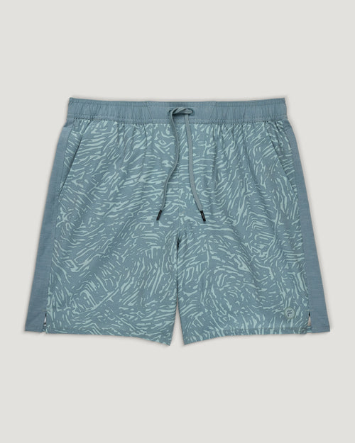 Men's Palmera Trunk – 17" - Tidal Flow Print Stormy Sea