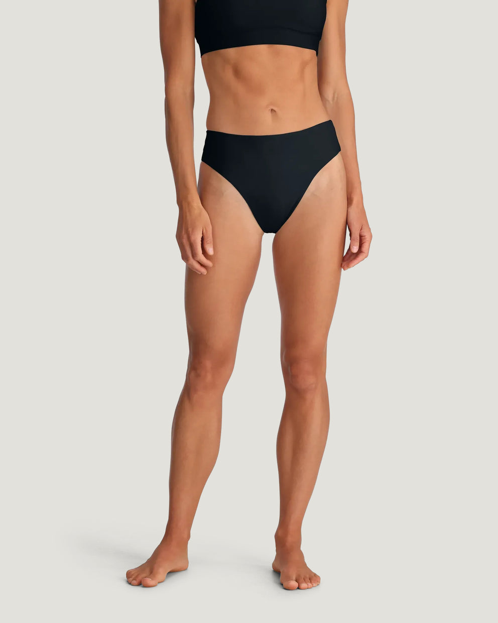 Women's Wavebound High Waisted Bikini Bottom - Black