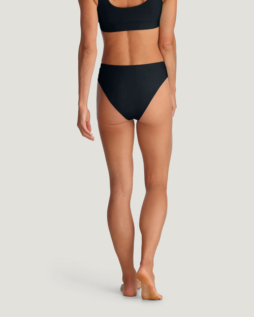 Women's Wavebound High Waisted Bikini Bottom - Black