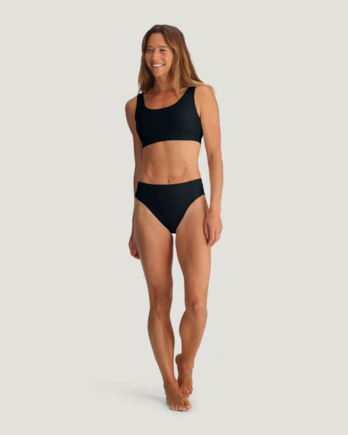 Women's Wavebound High Waisted Bikini Bottom - Black