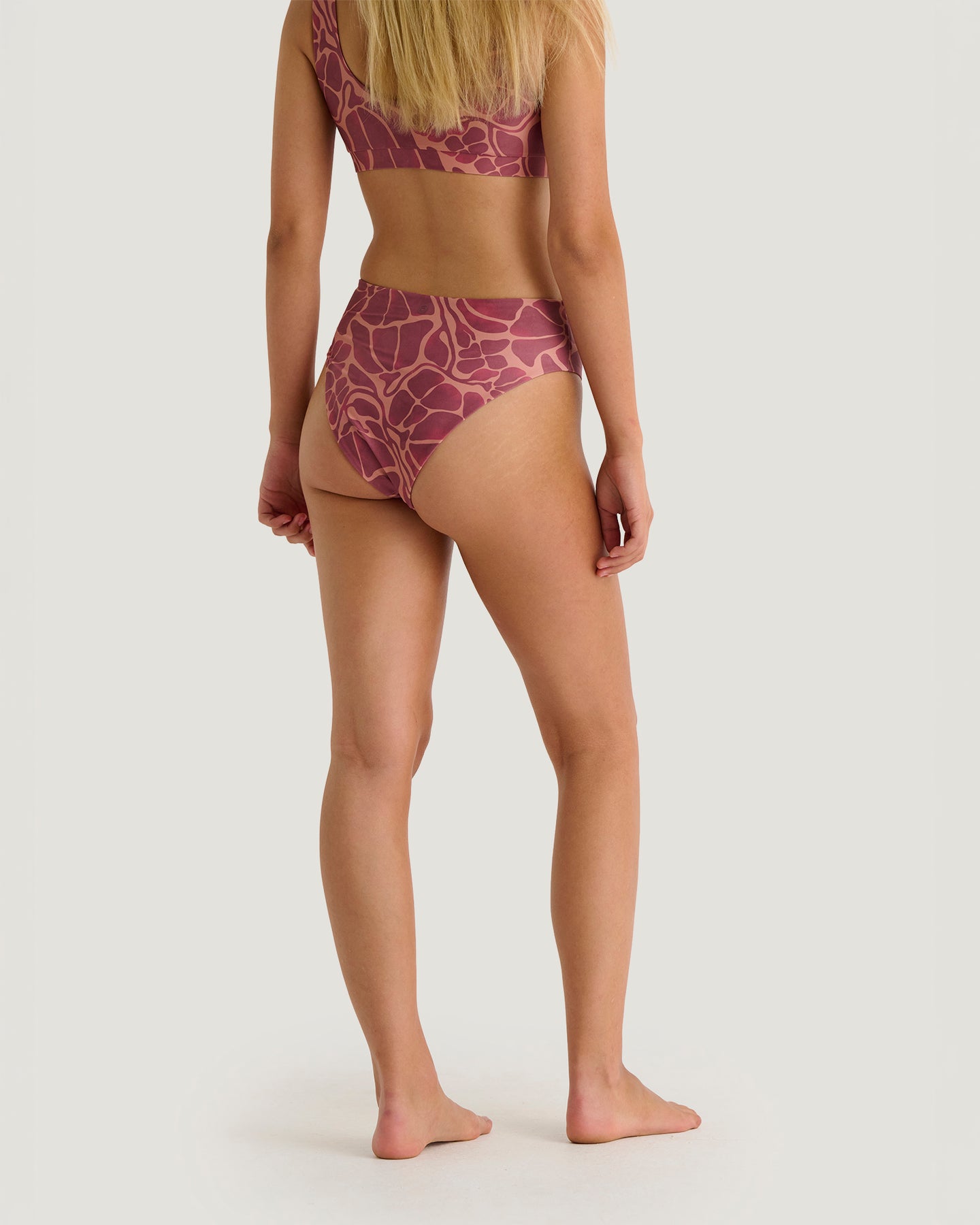 Women's Wavebound High Waisted Bikini Bottom - Cosmic Bloom Plum