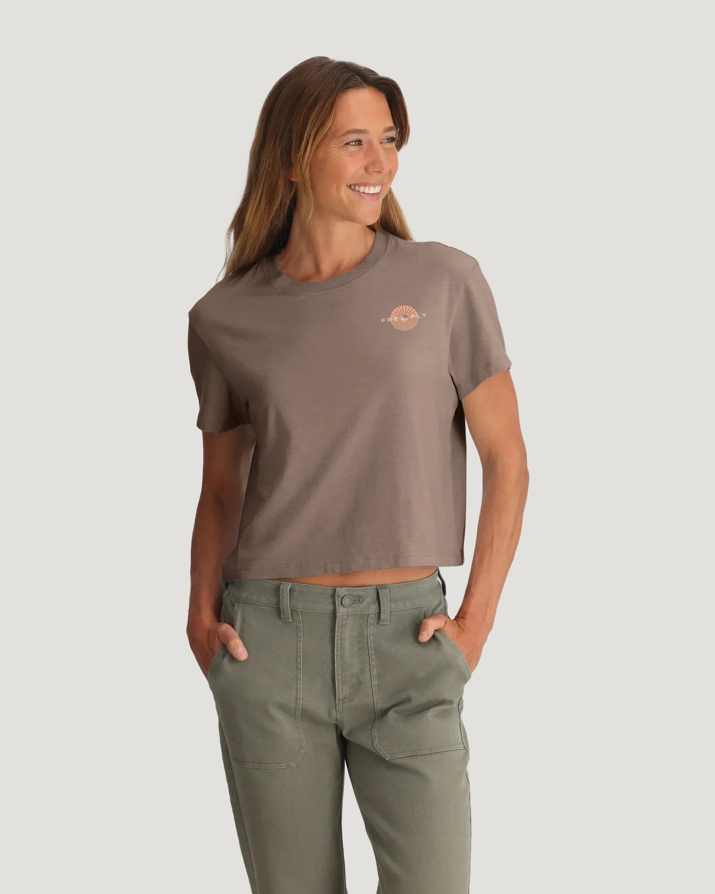 Women's Sun Ripple Tee - Heather Fossil