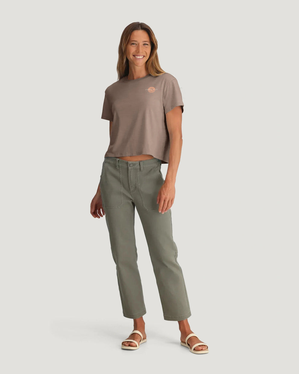 Women's Sun Ripple Tee - Heather Fossil