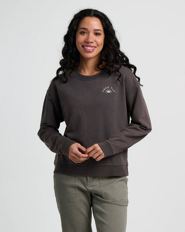 Women's Sunburst Fleece Crew - Black Sand Wash
