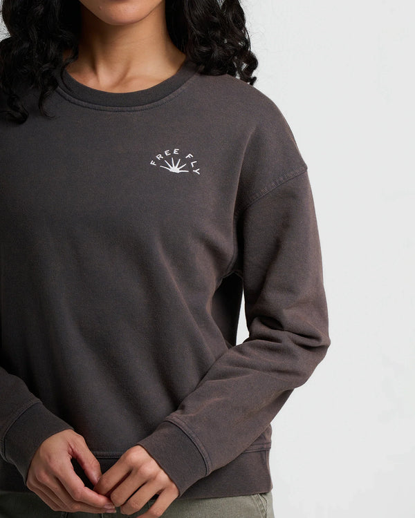 Women's Sunburst Fleece Crew - Black Sand Wash