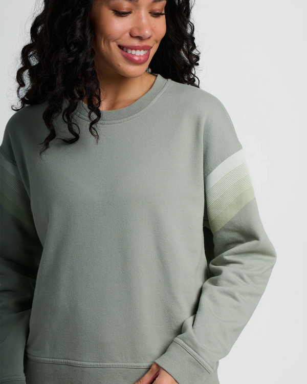Women's Gradient Sleeve Fleece Crew - Sagebrush