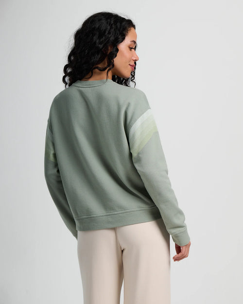 Women's Gradient Sleeve Fleece Crew - Sagebrush