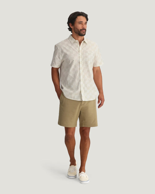 Men's Harbor Short Sleeve Shirt - Sea Scallop Print Birch