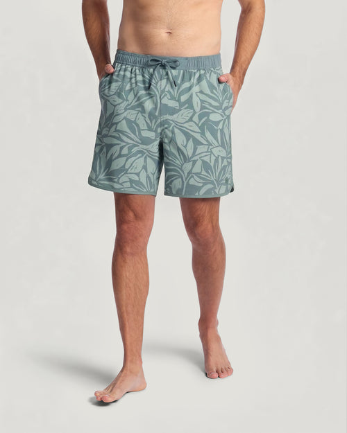 Men's Lined Downshore Trunk - Canopy Print Stormy Sea