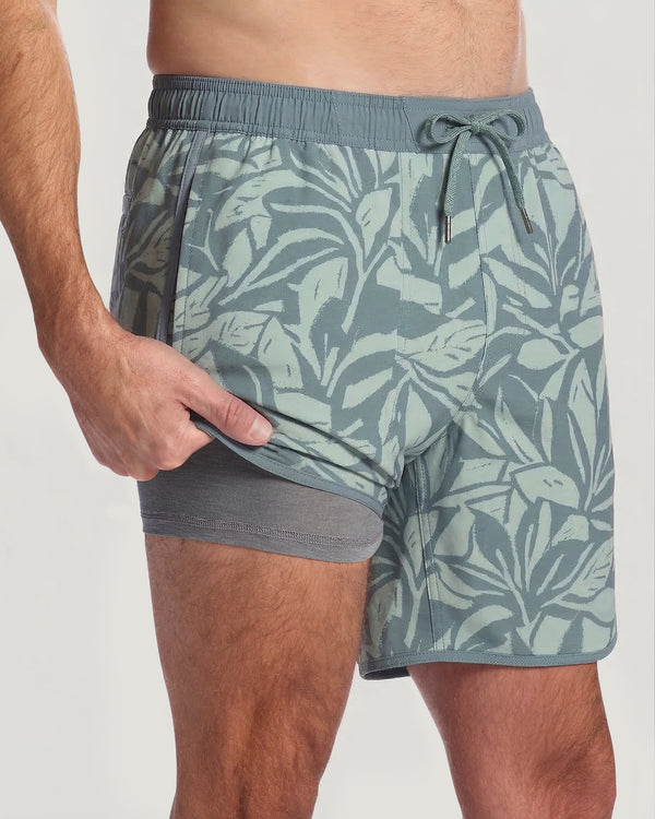 Men's Lined Downshore Trunk - Canopy Print Stormy Sea