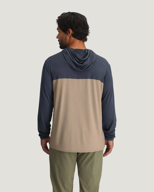 Men's Bamboo Hybrid Hoodie - Storm Cloud / Desert Tan