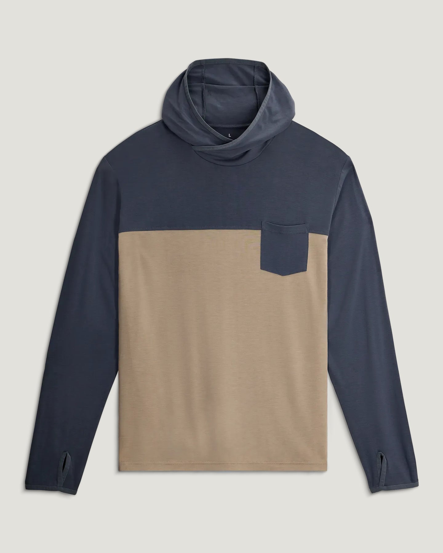 Men's Bamboo Hybrid Hoodie - Storm Cloud / Desert Tan