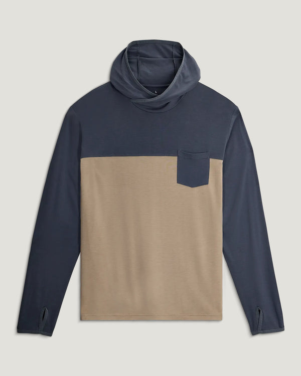 Men's Bamboo Hybrid Hoodie - Storm Cloud / Desert Tan