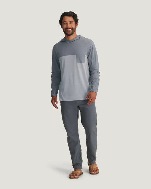 Men's Bamboo Hybrid Hoodie - Slate / Aspen Grey