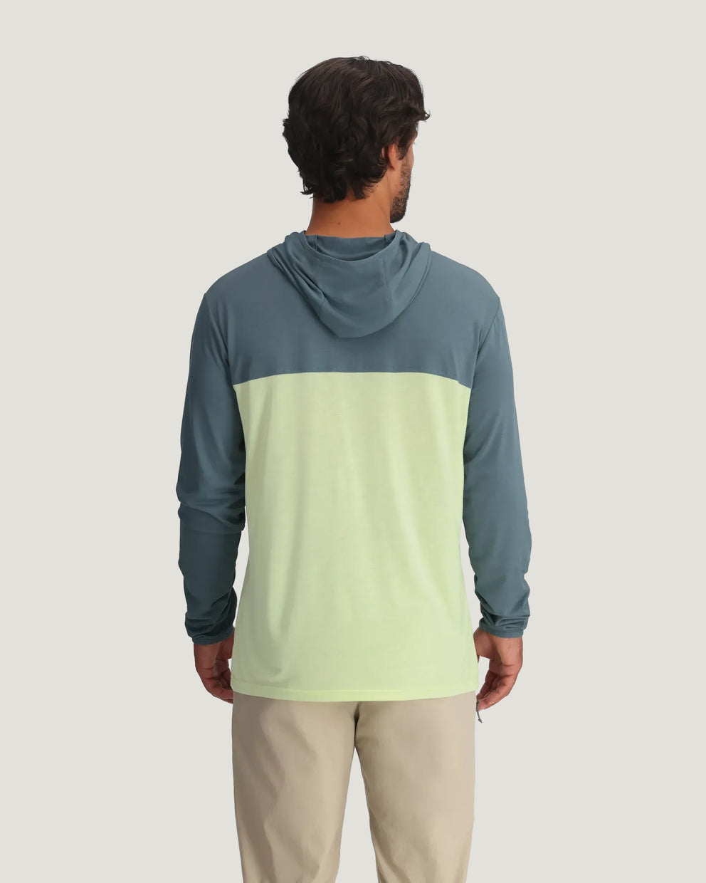 Men's Bamboo Hybrid Hoodie - Stormy Sea / Lime