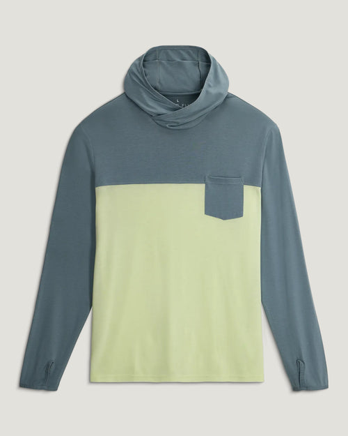 Men's Bamboo Hybrid Hoodie - Stormy Sea / Lime