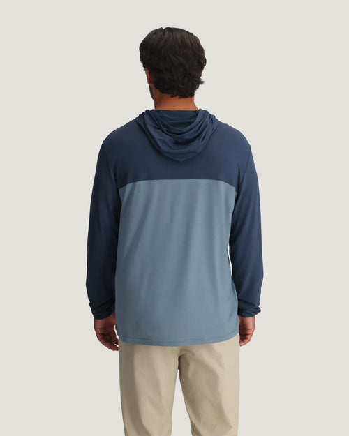 Men's Bamboo Hybrid Hoodie - True Navy / Blue Fog