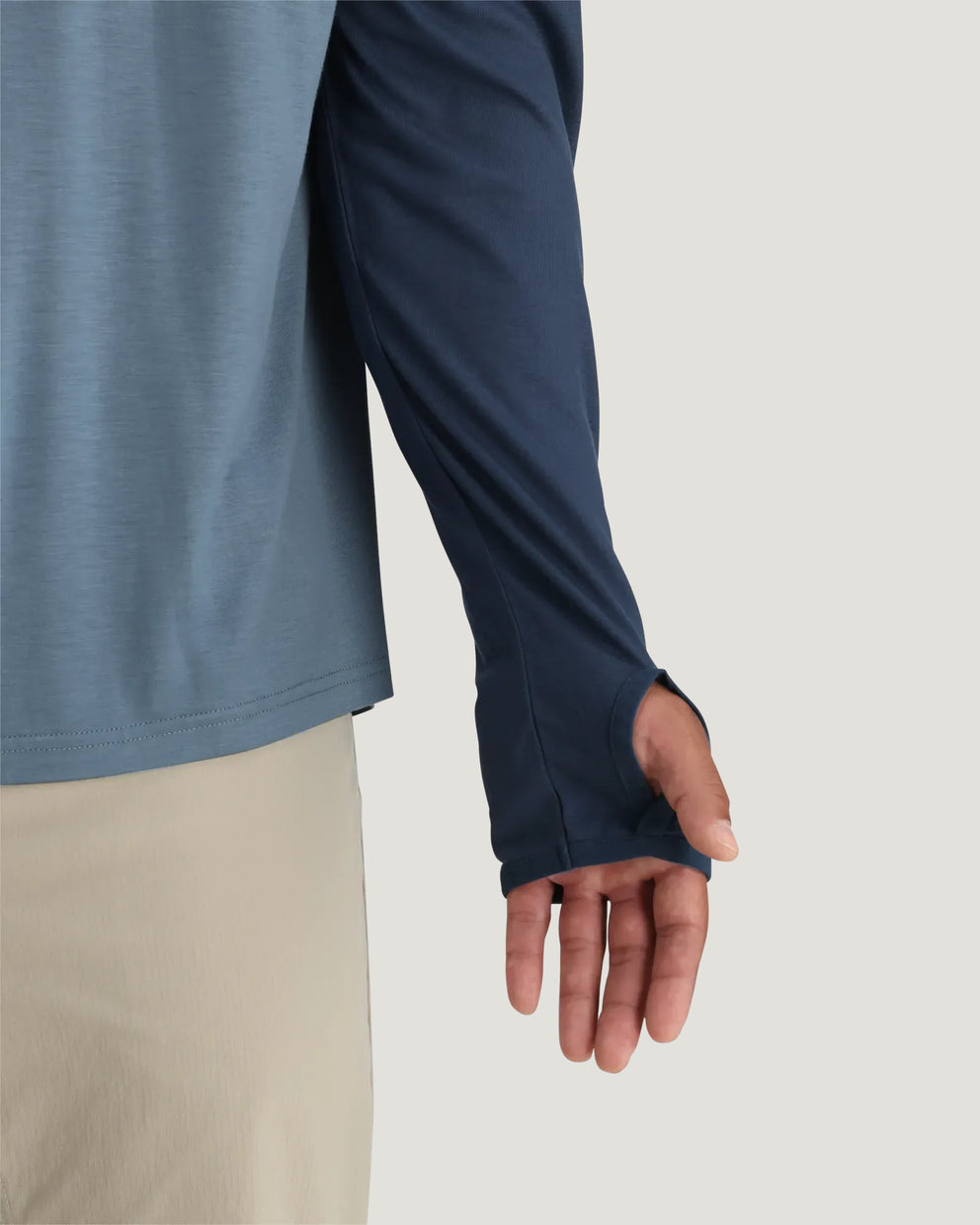 Men's Bamboo Hybrid Hoodie - True Navy / Blue Fog